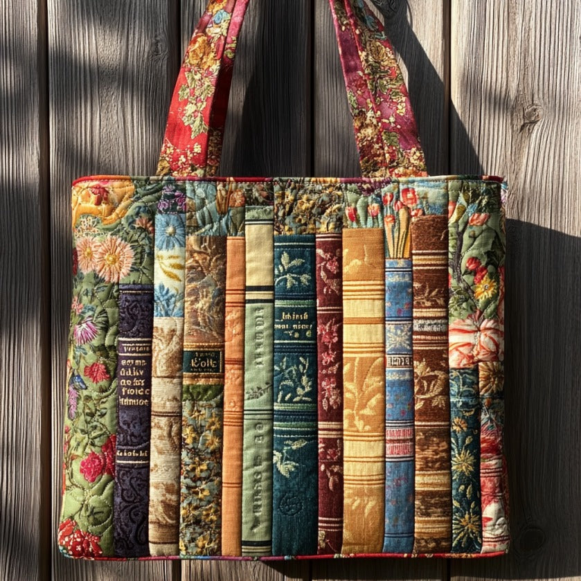 Bloemen en boeken — gewatteerde shopper