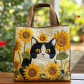 Charmante zwart-witte kat — gewatteerde shopper