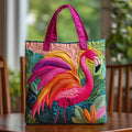 Regenboogflamingo — ambachtelijke gewatteerde tas
