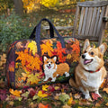 Corgi in de frisse wind — gewatteerde weekendtas